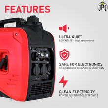 JPT Genworx 1.8KV-2.2KV Ultra-Quiet Portable Inverter Petrol Generator, Lightweight Compliant, With Advance Frequency Control Technology Ideal for Camping, Outdoor Events, & Backup Power Supply