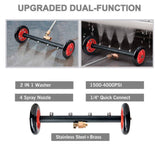 JPT 15" Dual-Function 4-Nozzle Undercarriage Cleaner,Surface Cleaner for Pressure Washer, with 3 Pieces Extension Wand