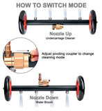 JPT 15" Dual-Function 4-Nozzle Undercarriage Cleaner,Surface Cleaner for Pressure Washer, with 3 Pieces Extension Wand
