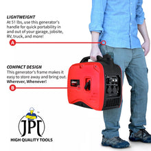 JPT Genworx 1.8KV-2.2KV Ultra-Quiet Portable Inverter Petrol Generator, Lightweight Compliant, With Advance Frequency Control Technology Ideal for Camping, Outdoor Events, & Backup Power Supply