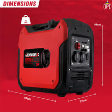 JPT Genworx 2.75Kv/4Hp Portable Inverter Silent Generator - Compact, Heavy Duty, Smart Push Start, With Advance Frequency Control Technology For Camping, Outdoor Events