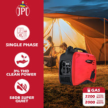 JPT Genworx 1.8KV-2.2KV Ultra-Quiet Portable Inverter Petrol Generator, Lightweight Compliant, With Advance Frequency Control Technology Ideal for Camping, Outdoor Events, & Backup Power Supply