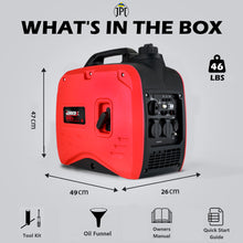 JPT Genworx 1.8KV-2.2KV Ultra-Quiet Portable Inverter Petrol Generator, Lightweight Compliant, With Advance Frequency Control Technology Ideal for Camping, Outdoor Events, & Backup Power Supply