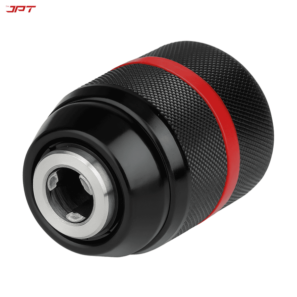 JPT Heavy-Duty 10MM Metal Keyless Drill Chuck | 3/8‑24UNF Mount | Gear Shaped 3 Jaws | Durable Metal Casing | Self-Locking Chuck | Use in Wood, Metal, and DIY Tasks