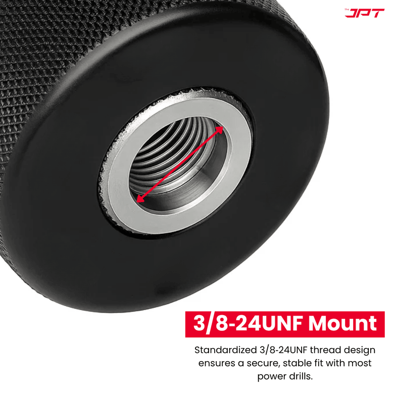 JPT Heavy-Duty 10MM Metal Keyless Drill Chuck | 3/8‑24UNF Mount | Gear Shaped 3 Jaws | Durable Metal Casing | Self-Locking Chuck | Use in Wood, Metal, and DIY Tasks