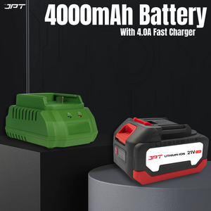 JPT Combo Heavy-Duty Pro Series 21v Cordless Impact Wrench with 10Pcs Socket Set | Brushless Motor | 750N.M Torque | 4200RPM Speed | 3”2 Shank | 3 Variable Speed | 4000mAh Battery & Fast Charger | For Cars, Bikes & Garage Use