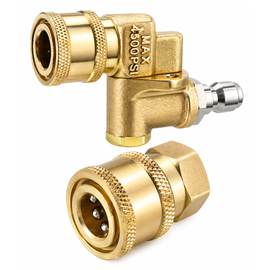JPT Heavy-Duty 180° Rotation with 5 Angles Brass Pivoting Coupler And 1/4-Inch Quick Connect Fitting Female Socket