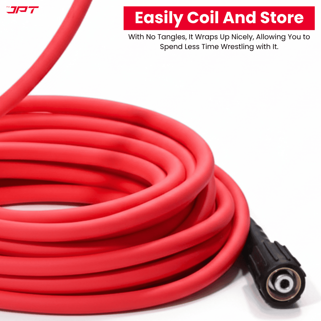 JPT Ultra Heavy-Duty 15MTR Flexible High Pressure Washer Hose Pipe | Standard M22 x 15MM Thread | Up To 450Bar / 6525PSI | PVC + PE Layers Build | Tangle & Kink Free Design