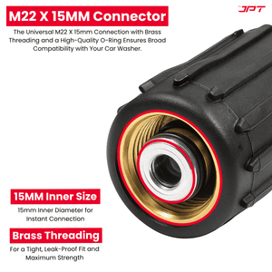 JPT Ultra Heavy-Duty 15MTR Flexible High Pressure Washer Hose Pipe | Standard M22 x 15MM Thread | Up To 450Bar / 6525PSI | PVC + PE Layers Build | Tangle & Kink Free Design