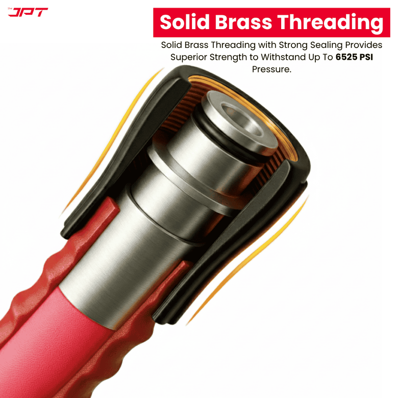 JPT Ultra Heavy-Duty 15MTR Flexible High Pressure Washer Hose Pipe | Standard M22 x 15MM Thread | Up To 450Bar / 6525PSI | PVC + PE Layers Build | Tangle & Kink Free Design