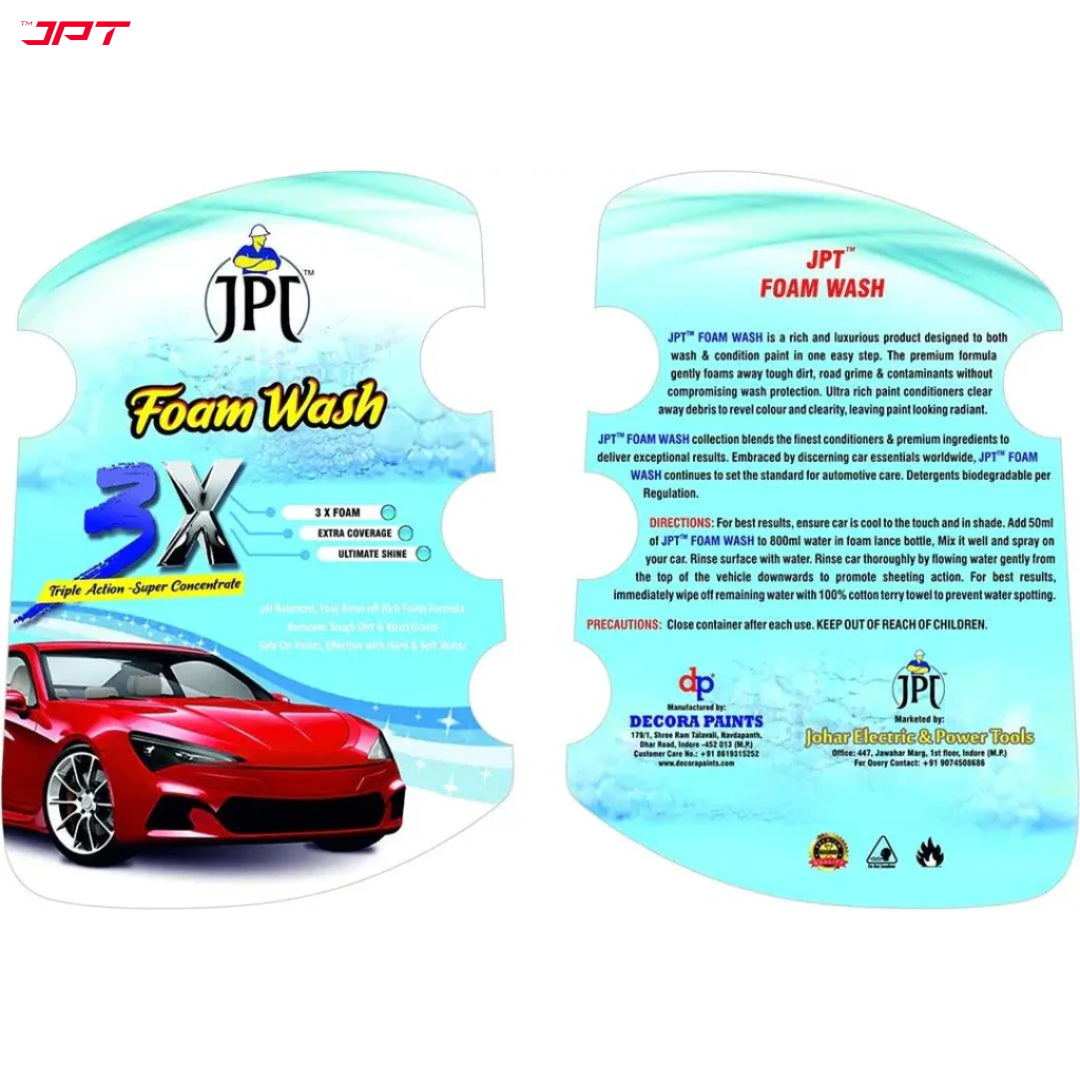 JPT 1-Litre Super Concentrated Advance 3x Snow Foam Formula Car Shampoo | Extra Coverage | Ultimate Shine | Works with Foam Cannons, Foam Guns or Bucket Washes