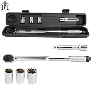 JPT Ajustable Torque Wrench Ratchet Spanner Set | 28 - 210 Nm Torque Power | 1/2-Inch Drive Click Spanner with 17mm, 19mm, 21mm Sockets | Best Hand Tool for Professional Automotive Repairs