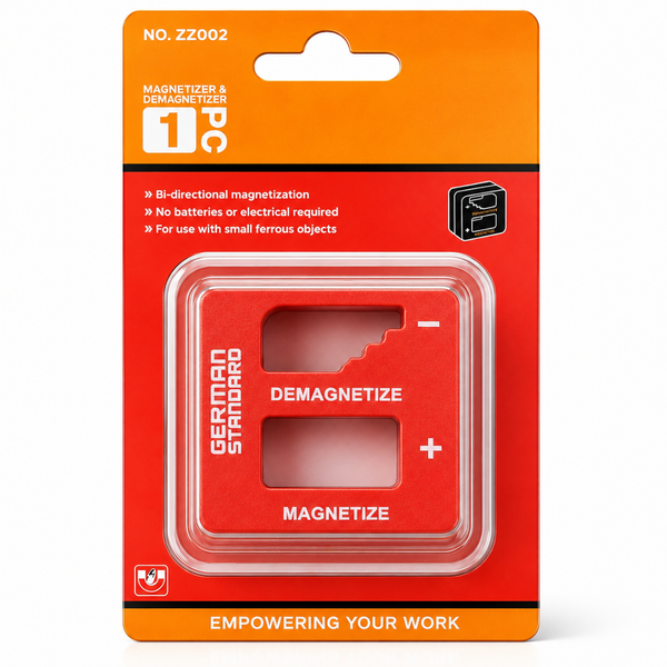 JPT Screwdriver Magnetizer & Demagnetizer Tool – Bi-Directional Magnetic Block, No Power Needed, Portable Magnetizer for Screwdriver Bits, Electricians & Electronics Repair Work