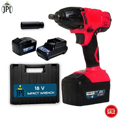 JPT 18-volt Heavy-Duty Cordless Impact Wrench | 360N.M Torque | 0-2400RPM Speed | 1/2-Inch Hex Chuck | 4000mAh Battery | Fast Charger | Clearance Sale 2024