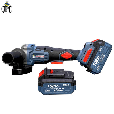 JPT 21V Cordless Angle Grinder, 4INCH-1/2" Brushless Cordless Angle Grinder Tool with 4.0Ah Battery & Fast Charger with Smart Variable Speed Control & Battery Indicator