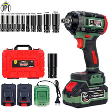 JPT Combo 1/2 Inch Pro Series Heavy Duty Brushless Cordless Impact Wrench/Gun, 406Ft-lbs (550Nm) High Torque, 3650RPM, 2x 4.0Ah Batteries & Fast Charger with 10Pcs Socket (18 Months Motor Warranty)