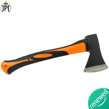 Buy the JPT 600g heavy-duty wood splitting axe renewed, featuring a sharp steel blade, ergonomic non-slip handle, and bright orange accents for visibility.