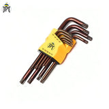 Grab now the JPT 9 pcs Torx Star Allen Key Set ( 6inch star end ), featuring small-arm design, premium S2 steel and chrome-plated, drilled tips, and much more.