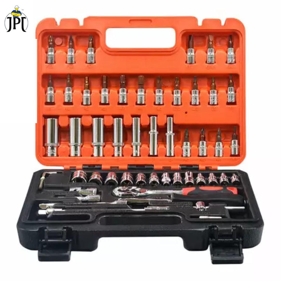 Buy the JPT heavy-duty professional 53-piece hand tools kit, featuring high-grade chrome vanadium steel tool and versatile selection for all your repair needs.