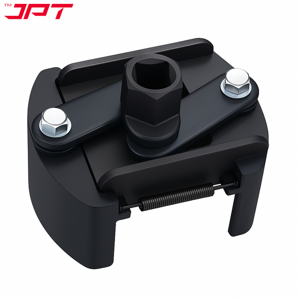 JPT Heavy-Duty Universal Adjustable Oil Filter Remover | 90-125mm Removal and Installation | Two Non Slip Serrated Jaws | 1/2" Drive Oil Filter Wrench for Easy Filter Removal