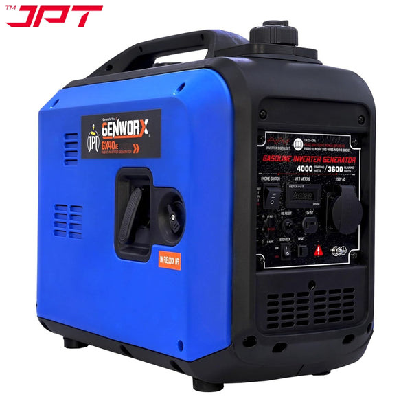 JPT GENWORX 4000W Inverter Generator, 3600W Rated, Portable Petrol Generator, Pure Sine Wave for Camping, RV, Outdoor, and Emergency Backup Power