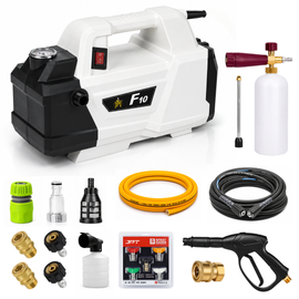 JPT Super Combo Domestic F10 Pressure Washer With 5 Multi Degree Nozzles, 2 Outlet Quick Connector & Coupler, Snow Foam Cannon, And All Other Accessories Included