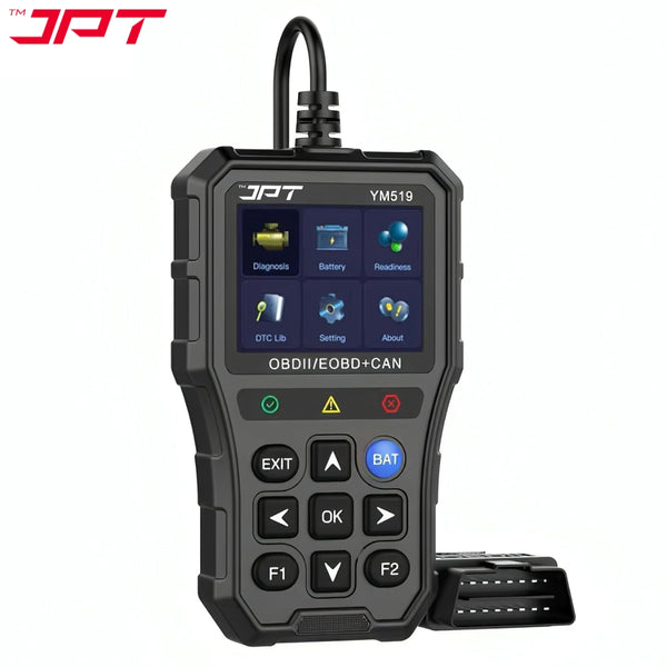 JPT OBD2 Scanner with Battery Tester – Universal Car Diagnostic Tool for Check Engine Light, Live Data, Emissions Readiness, Fault Code Reader, Plug & Play, Supports All OBDII Vehicles