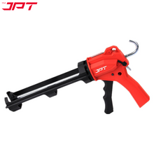 Buy now the JPT Pro Series heavy-duty caulking silicone gun, featuring dual-mode functionality, a built-in cutting knife, and a 360° rotating front holder.