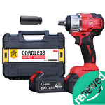 JPT 1/2" Heavy Duty Cordless Impact Wrench | Max 550Nm Torque | 21V Brushless Motor | 4200RPM Speed | 2x Li-Ion Batteries | Fast Charger | 3 LED Light ( RENEWED )