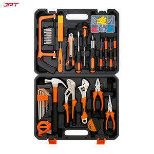 JPT 37-Piece Heavy-Duty Home Repair Hand Tool Kit | All-in-One Tool Set with Screwdrivers, Pliers, Drill Bits, Allen Keys, Claw Hammer, Taps & More | Ideal for DIY, Furniture Assembly & Electrical Work