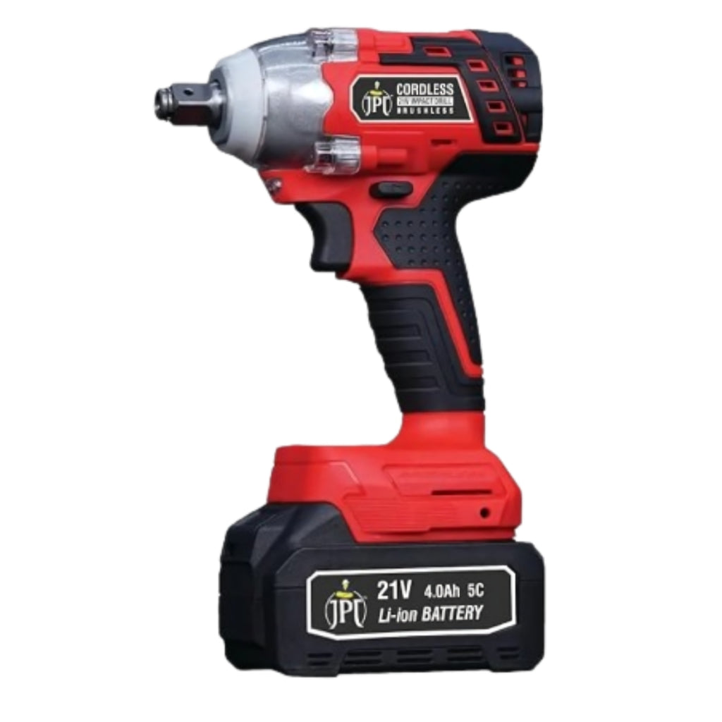 JPT High Power 21V Cordless Impact Wrench Brushless Motor 550Nm Torque 3200RPM Speed 1 2