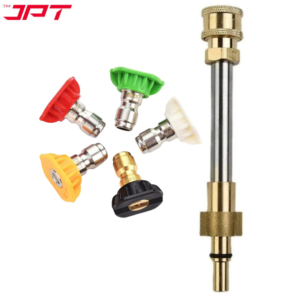 Buy now the JPT combo of five multi-degree pressure washer nozzle tips with 1/4-inch quick connectpressure washer adapter (compatible with bosch) at best price.