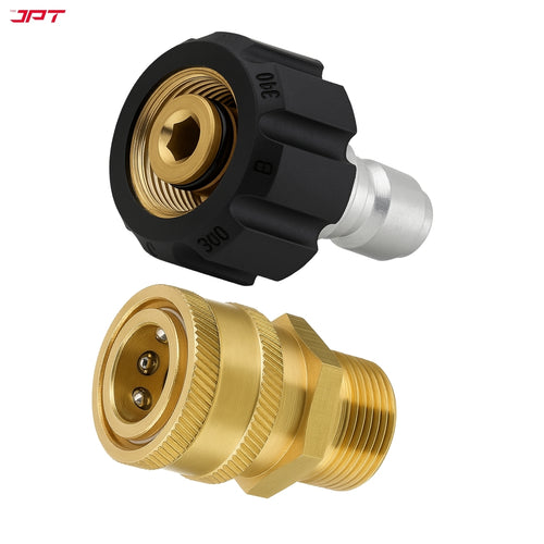 JPT Heavy-Duty Quick Connect Pressure Washer Hose Adapter Set |  M22-15mm to 3/8