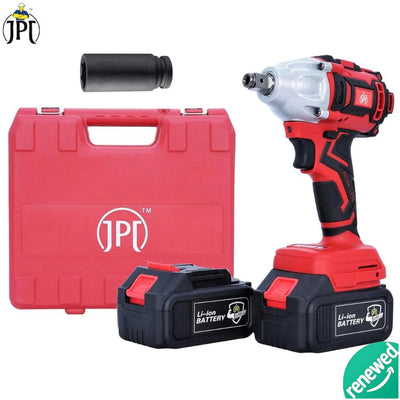 Grab the JPT renewed 21-volt brushless cordless impact wrench, featuring 320nm torque, 2300 rpm, 4000mAh battery, fast charger and more all at best price online