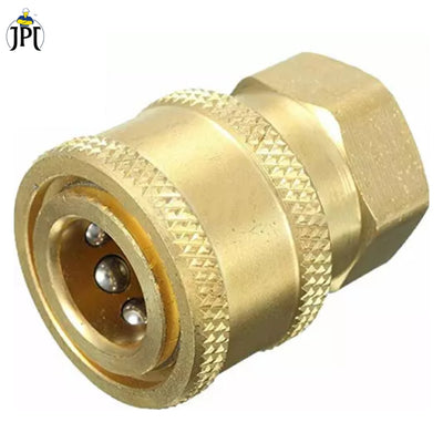 Buy JPT 1/4" pressure washer coupler which is made from solid brass and resilient against rust and corrosion. It withstands up to 5000 psi for leak-free operation.