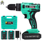 JPT 3/8" Portable Cordless Drill Machine | 28 Nm Torque | 1350 RPM Speed | 2 Seed Mode | 3 Mode Setting | Forward And Backward | LED Light | 2.0Ah Battery | Fast Charger