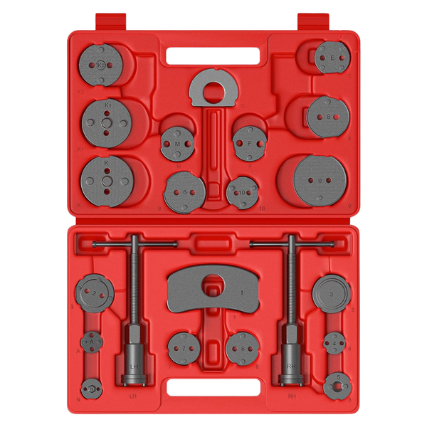 JPT 22pcs Heavy-Duty Universal Brake Caliper Piston Rewind Kit | Disc Brake Caliper Wind-Back Tool Set for Car & SUV Brake Pad Replacement & Maintenance