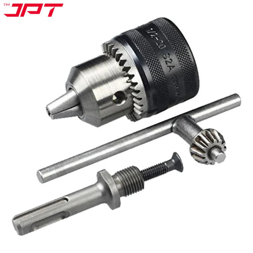 JPT Heavy Duty 13mm Drill Chuck with Key and SDS Plus Shank Adapter for Impact Drills and Rotary Hammers