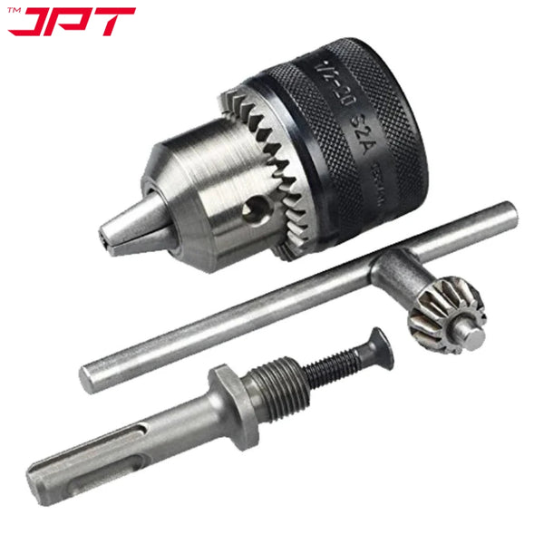 JPT Heavy Duty 13mm Drill Chuck with Key and SDS Plus Shank Adapter for Impact Drills and Rotary Hammers