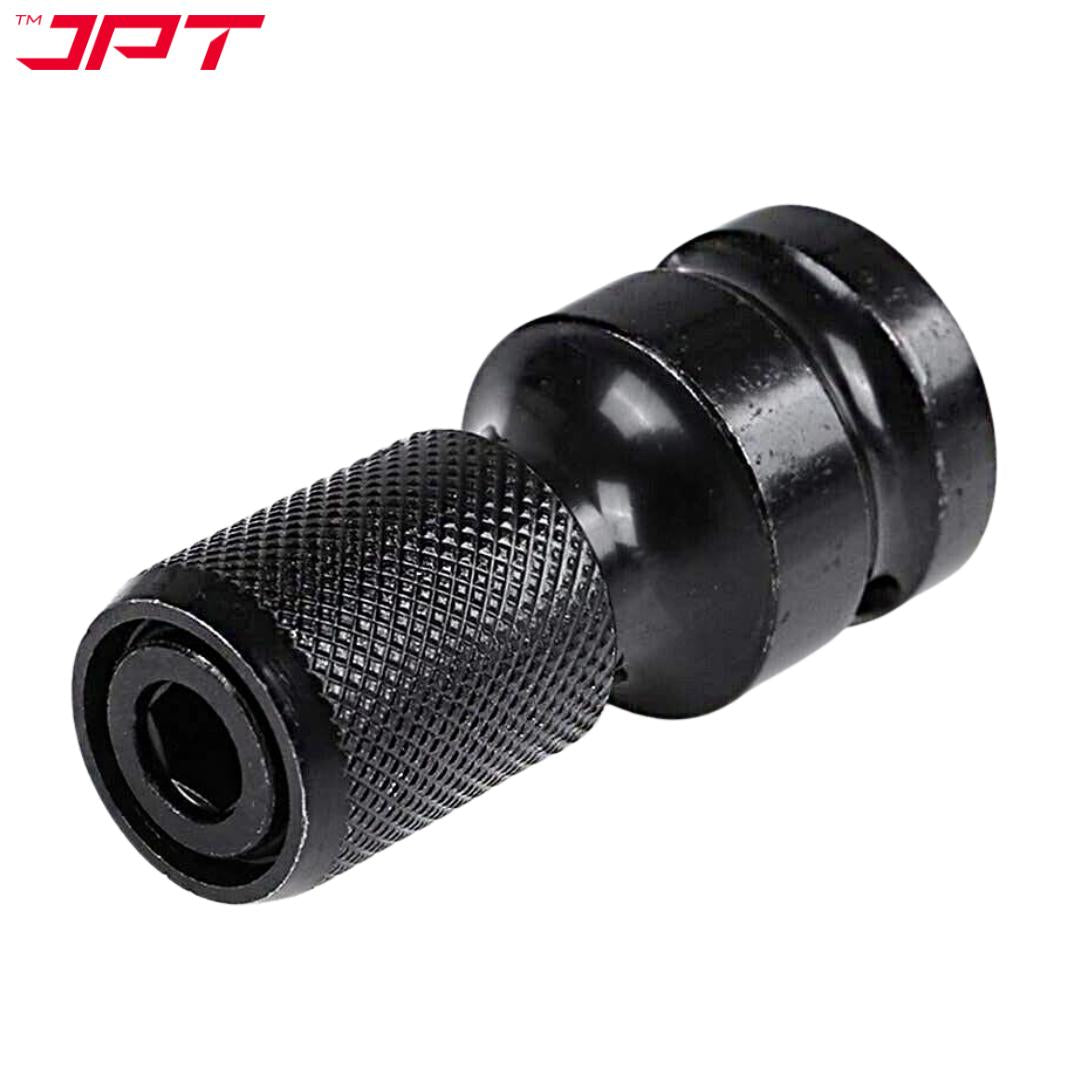 JPT 1/2-Inch Square Drive to 1/4-Inch Hex Socket Adapter | Impact wrench To Drill Machine Converter | Quick Release Chuck Converter for Impact Wrench