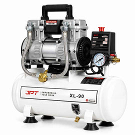 JPT Compressor 9L Oil Free Air | 1500W/2HP Portable Auto Cut-Off | Maintenance Free Compact Air Compressor for Painting, Nailing, Garage & Auto Workshop Use