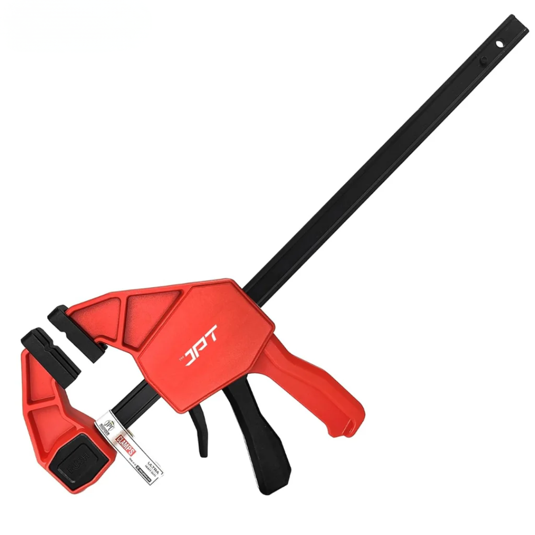 JPT Ultra Heavy-Duty 21-Inch Quick-Grip Bar Clamps | 300mm Clamping Range | One-Handed Wood Clamps with Quick-Release Trigger | F-Clamp Set | 165 lbs Hold | Woodworking, Carpentry, DIY