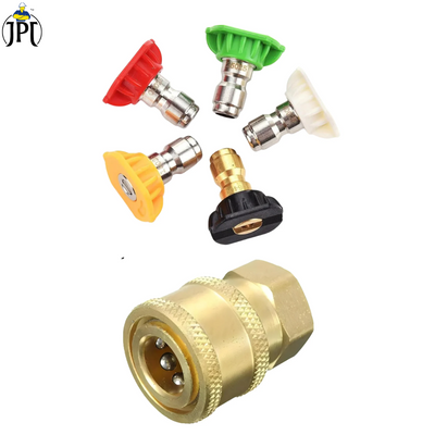 Buy now the JPT 5-piece 1/4-inch quick connect universal pressure washer nozzle tips with 1/4 quick connector combo at the lowest price online in India. Buy Now 