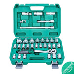 JPT Heavy Duty Hex Professional Chrome Vanadium Hand Tool Kit | 32 Pcs Socket Ratchet Wrench Set ( 1/2" ) ( RENEWED )