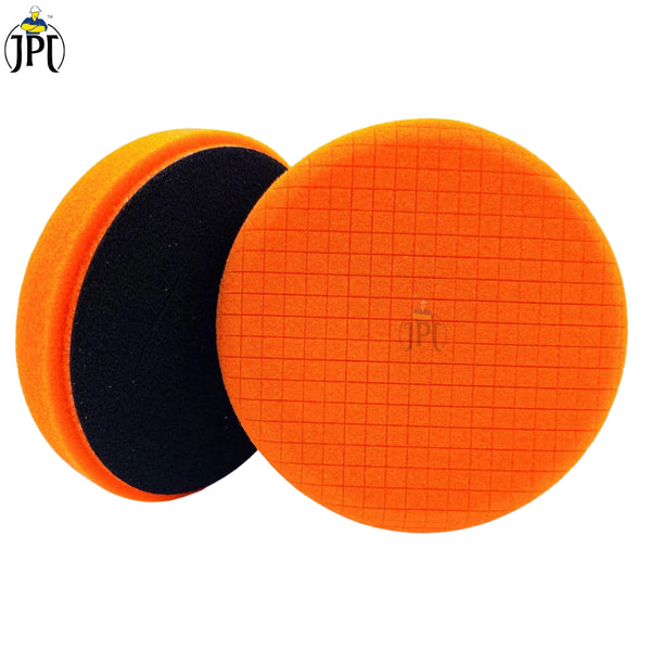 JPT T-60 Orange Color Buffing Pad | 6-Inch 150mm Backing Plate | Compound Buffing Sponge Pad for Car Buffer Polishing and Waxing