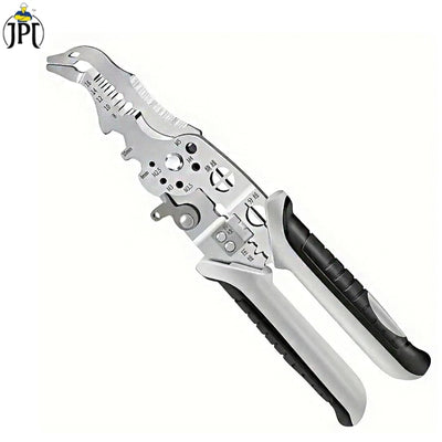 JPT Heavy-Duty Multi-Function Wire Stripper & Crimper Tool – Chrome Vanadium Steel, Ergonomic TPR Grip, Precision Electrical Wire Cutter & Terminal Crimping Tool for Professional Electricians