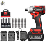 JPT Combo 21-volt Brushless Impact Cordless Screwdriver Machine | 270Nm Torque | 3000RPM Variable Speed | 1/4’’ All-Metal Hex Chuck | 4000mAh Battery | 16 Pieces Impact Screwdriver Bits Set