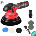 Grab the JPT renewed heavy-duty cordless 12V car polishing machine, featuring 6-inch pad, 5000 rpm speed, 6 variable speed, 3 pads, two battery, fast charger, and more.