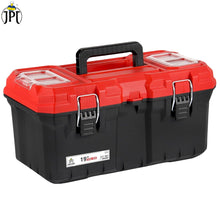 Buy JPT 19-inch heavy-duty plastic tool box, featuring transparent organizers, a removable tray, a dustproof, and water resistant seal all at best price online.