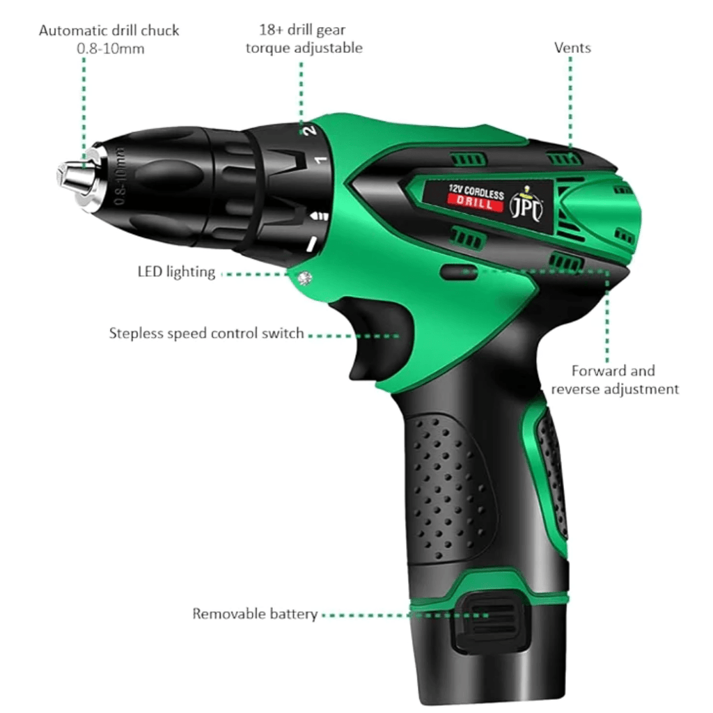 Buy JPT Compact Cordless Screwdriver Drill Machine Online JPT